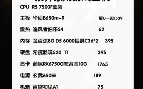 2026年新手必看！一套高性价比装机配置单推荐