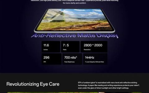 OPPO Pad 3 Matte Display Edition – 护眼柔光平板_资料手册